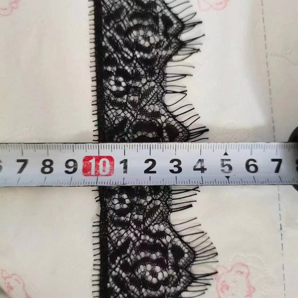 3 Meters/pack Width 8cm White Black Non Elastic Double Edge Lace Trim Eyelash French Lace