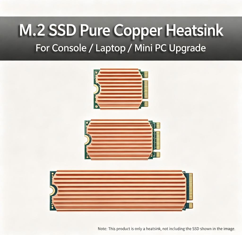 Xiaomi Copper M.2 NVMe SSD Heatsink Cooler With Thermal Silicone Pad For PS5 Laptop Desktop PC, Compatible M2 2280 2242 2230 NGFF PCI