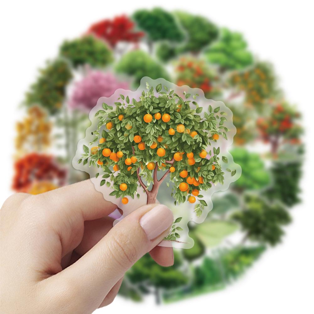 50 Pcs Cute Cartoon Transparent Forest Secret Stickers Natural Forest Plant Landscape Decal Laptop Phone Decoration Sticker