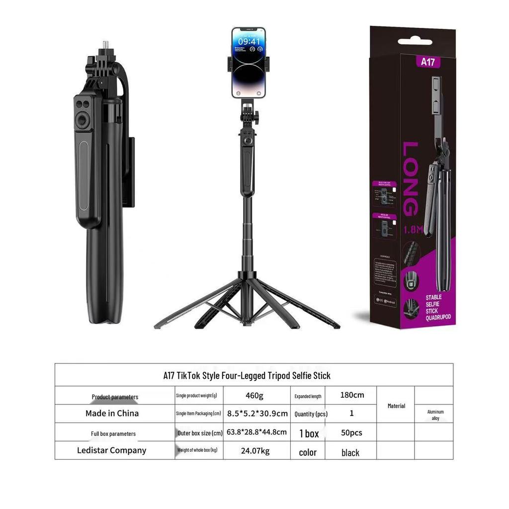 A17 Anti-Shake Selfie Stick Gimbal with Bluetooth Remote & Charging