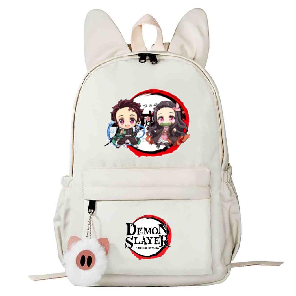 Plecak szkolny z motywem pogromców duchów, wersja koreańska, personalizowany plecak z króliczymi uszami, moda studencka, casualowy, modele męskie i damskie