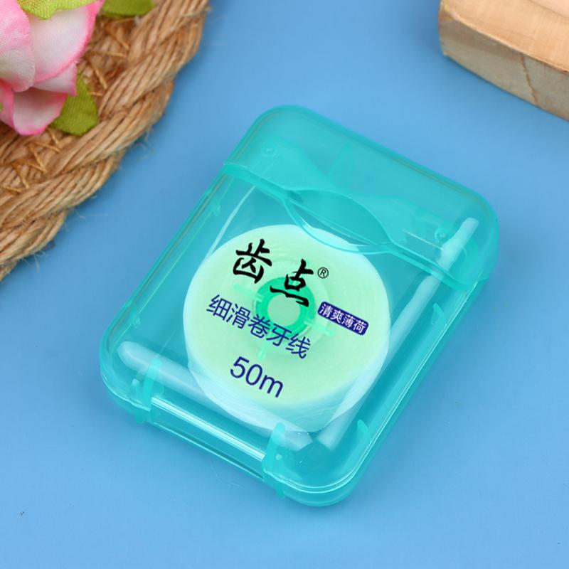 

1Pc Mint Floss Roll Freshens Breath Compact Convenient And Fast A Must-Have For Travel Home Use For Travel Cleans Deep Between зелёный