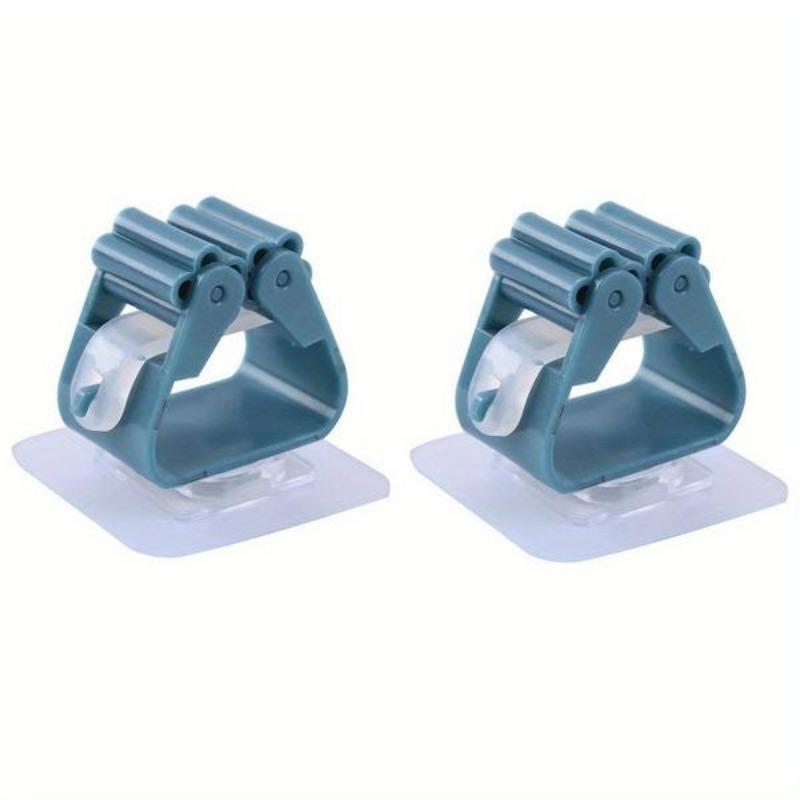 2PCS Mop Storage Storage Rack Bathroom Suction Hanging Pipe Traceless Mop Clip Broom Hanger Wall-Mounted Waterproof Mop Rack