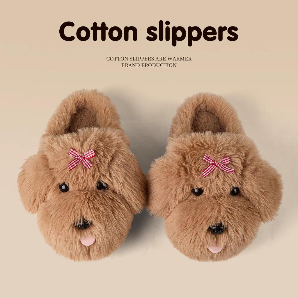 Valpesko bomullstøfler høst og vinter nye hjem innendørs sklisikre varme søte fløyel bomullstøfler