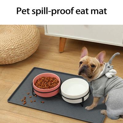 Flexible Tear-resistant Waterproof Smooth Surface High Raised Edge Prevent Spills Silicone Cat Feeding