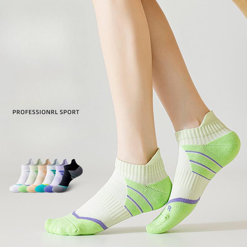 Sports Socks, Ladies, Short Socks, Sweat Absorbing and Breathable, Marathon Running, Badminton Socks, Towel Bottom, Short Tube