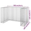 Gabion Wall for Trash Cans Galvanized Steel 180 X 100 X 110 Cm