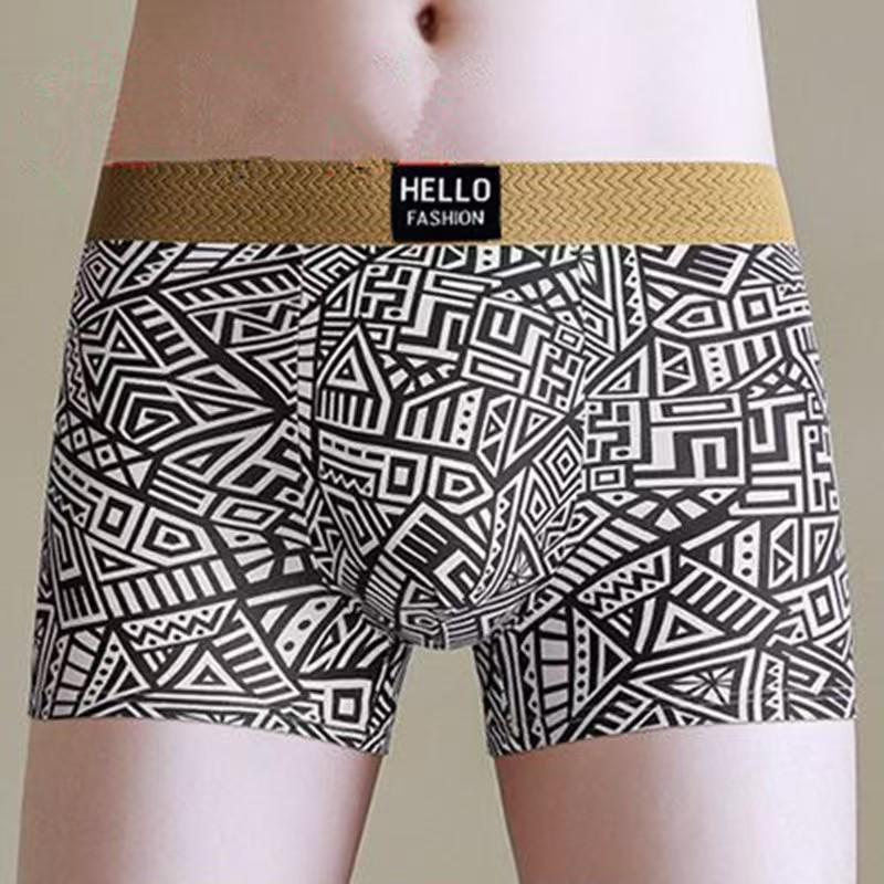 Men's Mid-Rise Ethnic Style Retro Boxer Briefs - Trendy & Breathable