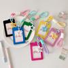 1Pc Ins Black Pu Card Holder Kpop Photo Card Display Pendant Student Id Card Storage Protective Cover Kpop Stationery