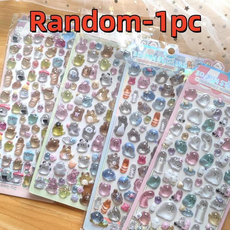 Mini Japanese Style 3D Drop Relief Stickers - Cartoon Diy Scrapbooking Journaling Stationery Cute Stickers For Diary Decor