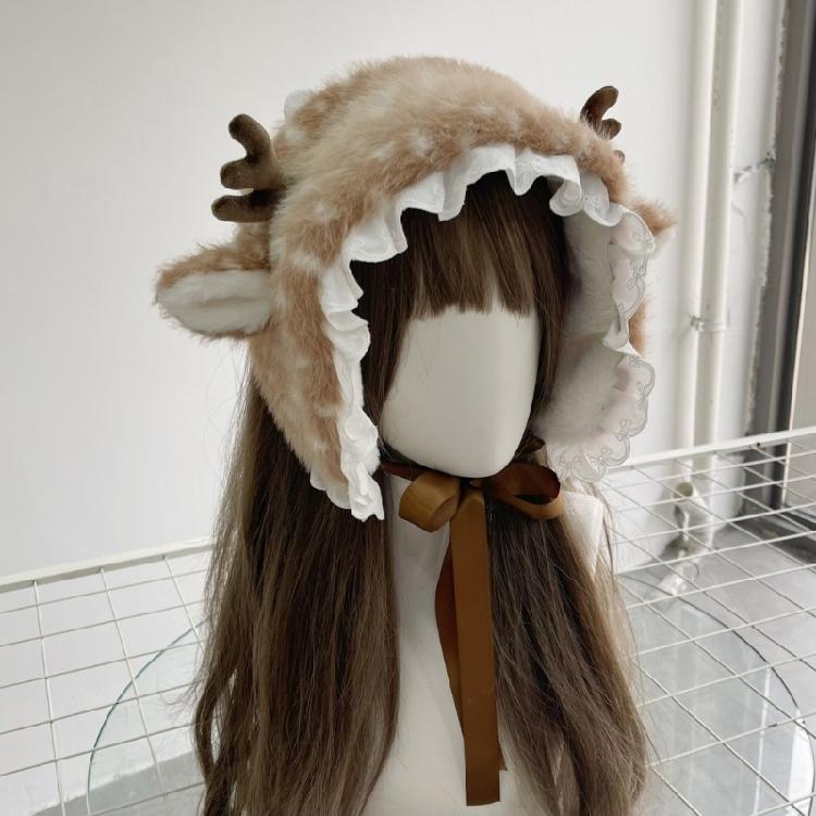 Christmas Theme Plush Hairband Scarf Ear Muffs Leg Covers For Family Gathering Winter Outfit Cosplay Costume Accessory