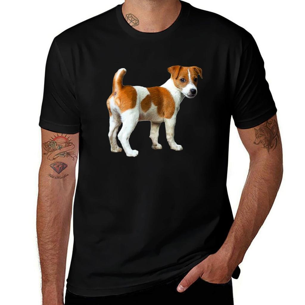 Jack Russell Terrier Cute Puppy Dog Tshirt Functional Casual Short Sleeve Tee
