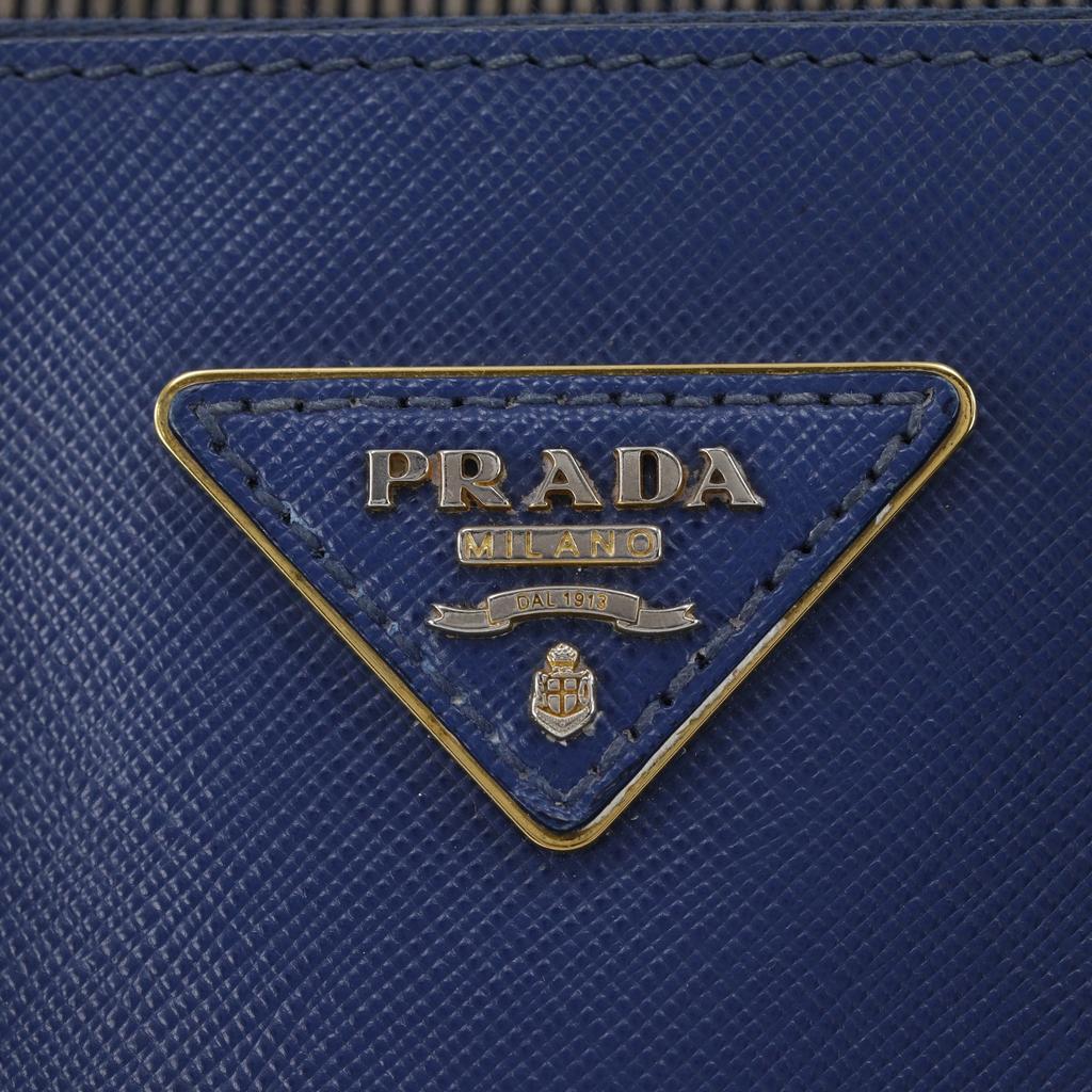 PRADA Galleria Tote Bag 2WAYShoulder Blue Safiano Women Used
