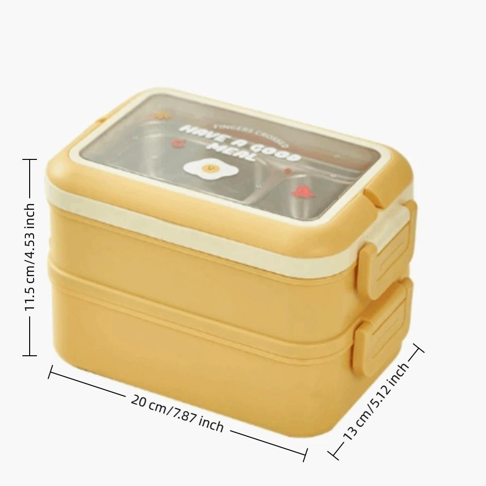 2 Layer Lunch Storage Container 1200ml Thermal Lunch Box Compartment Lunch Box  For Picnics
