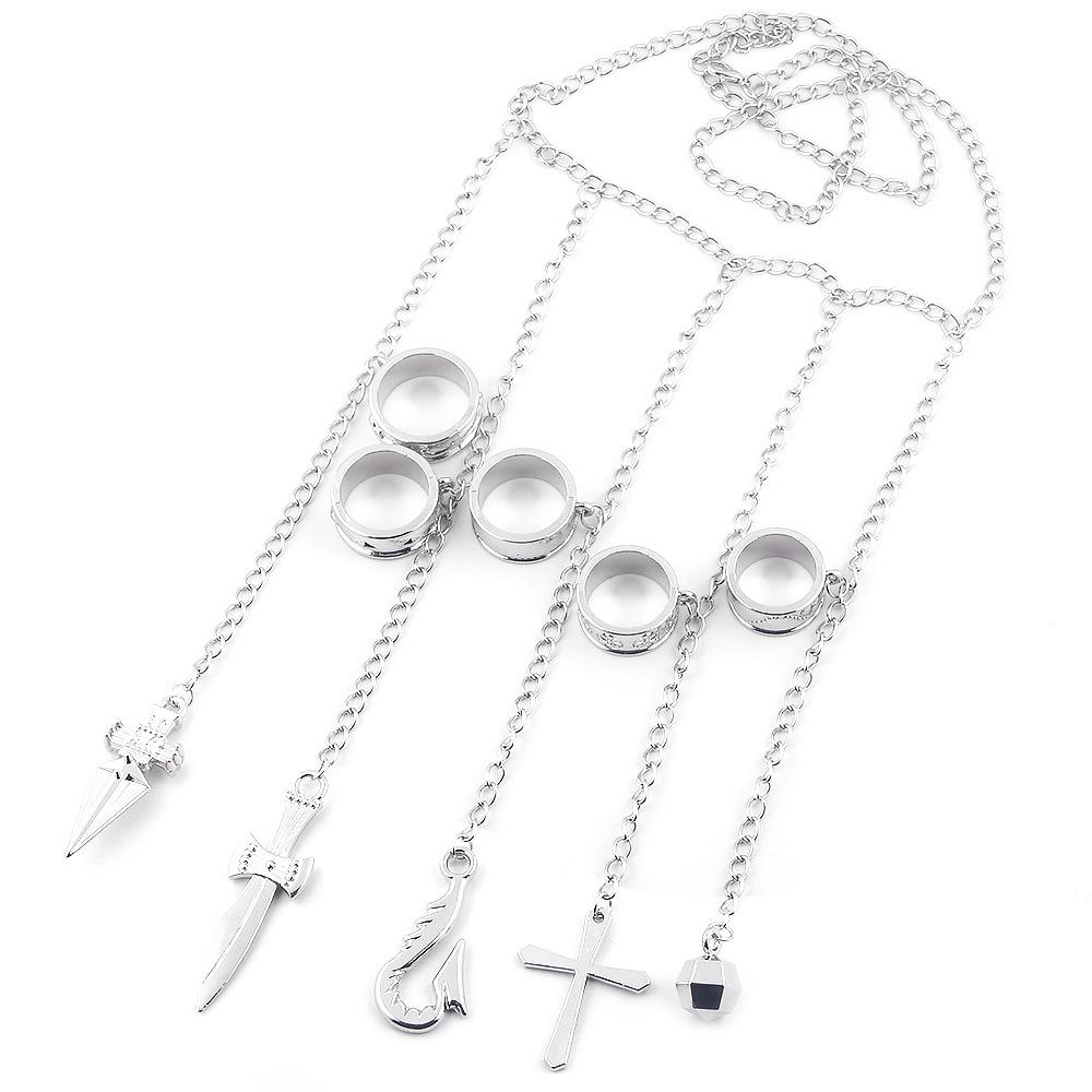 Anime Hunter x Hunter Náramek Jack Kurapika Pětiprstý Řetízkový Prsten Cosplay Druhý Rozměr Unisex Doplňky Šperky Dárek