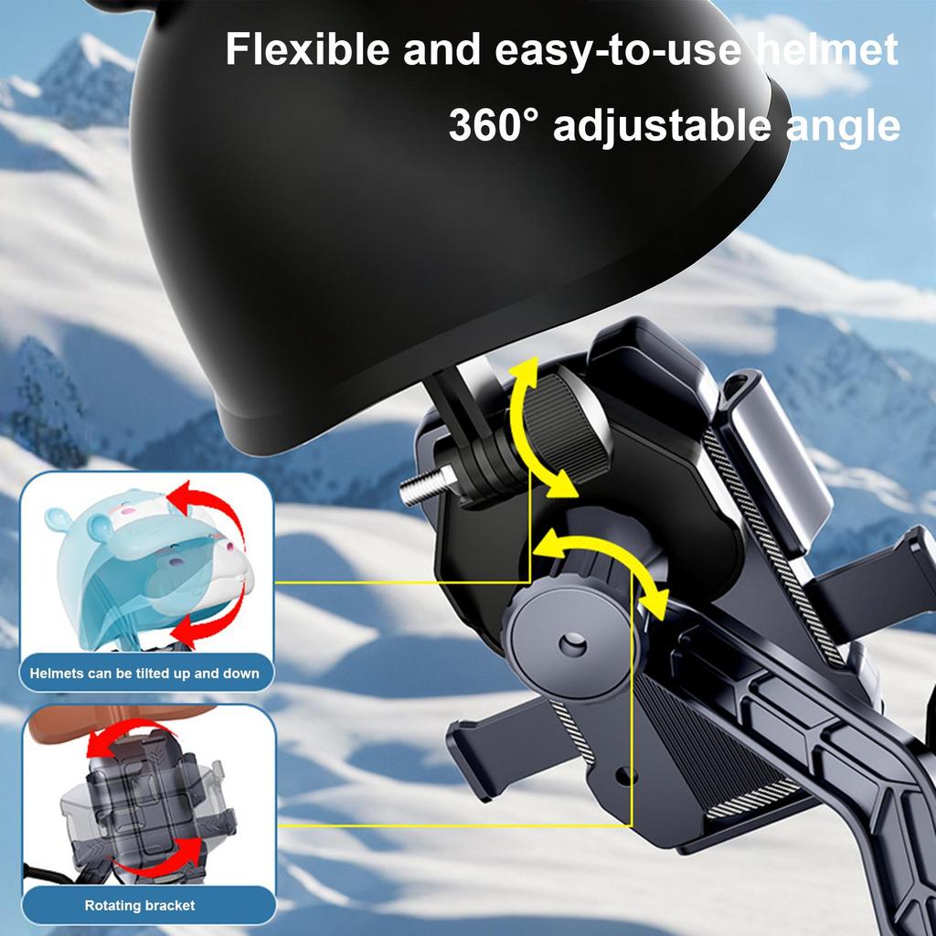 Motorcycle Phone Mount 360 Degree Rotation With Helmet Quick Release Cycling Cell Phone Stand For Bike Motorbike Mountain Road