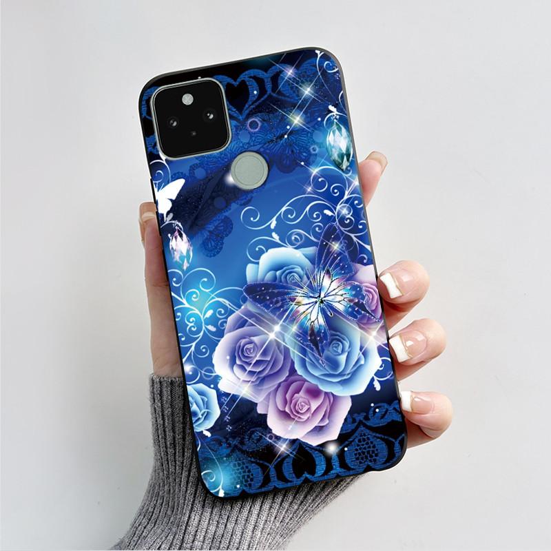 For Google Pixel 5 5A Case Cute Cat Cartoon Love Heart Silicone Soft TPU Back Cover For Pixel 5 5a Shockproof Protective Coque