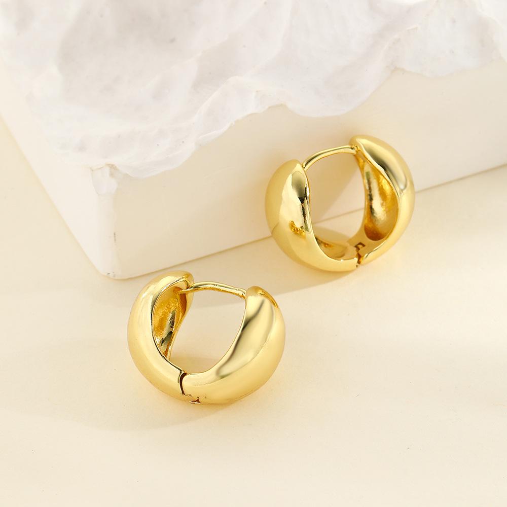 Minimalist Smooth Hollow Round Semi-Circular Earrings for Women