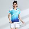 Unisex Badminton Sport Set Short Sleeve Top Shorts Men Women Kids Athletic Wear