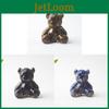 Obsidian Resin Craft Small Bear Figurine For Modern Home Office Decor
