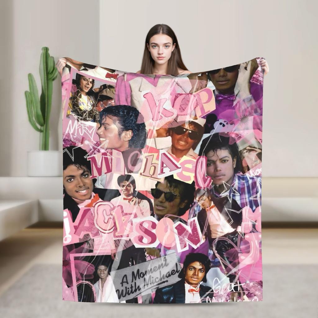 MJ King Of Pop Michael J-jackson Super Soft Blanket Plush Bedding Throws Funny Couch Chair Flannel Bedspread Sofa Bed Cover