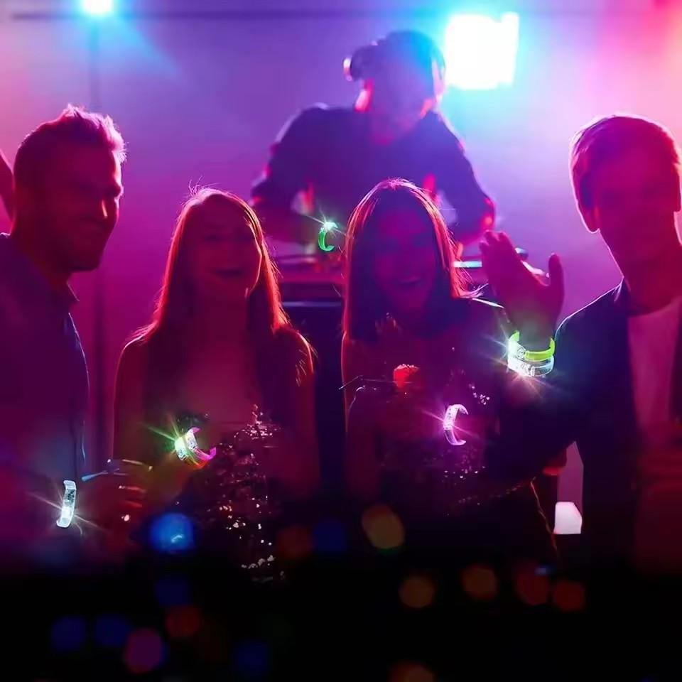 LED Light Up Bracelets Personalized Customized Glow Wristband Luminous Bracelet Glow In The Dark Party Supplies for Kids Adults