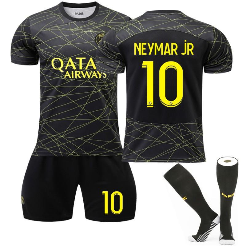 22-23 Paris Three-away Football Jersey No. 30 10 Neymar 7 Mbabpe Black Gold Line