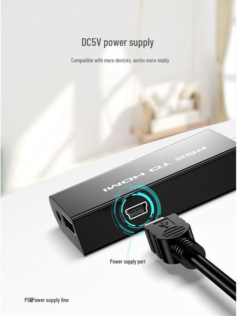 PS2 to HDMI Converter: Game Console Component to HDMI, HD 1080P with Audio/Video