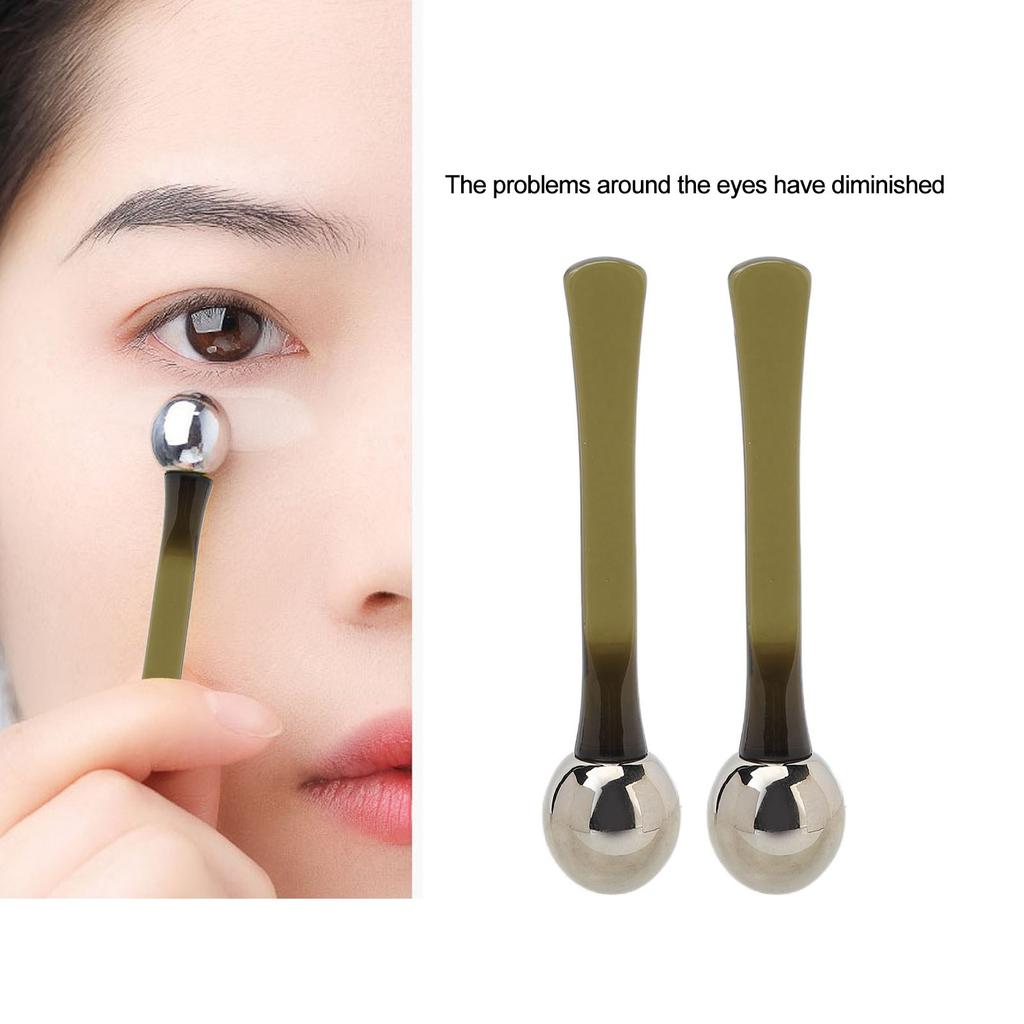 2pcs Eye Cream Applicator Zinc Alloy Roller Ball Massager Cream Scoop Eye Care Applicator Wand Stick