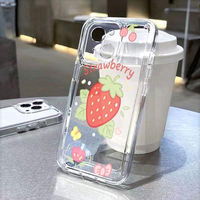 Cute Strawberry Cartoon Phone Case for Xiaomi Redmi Note 15 14 13 12 11 10 9 8 7 Pro Plus Soft Shockproof Protective Cover