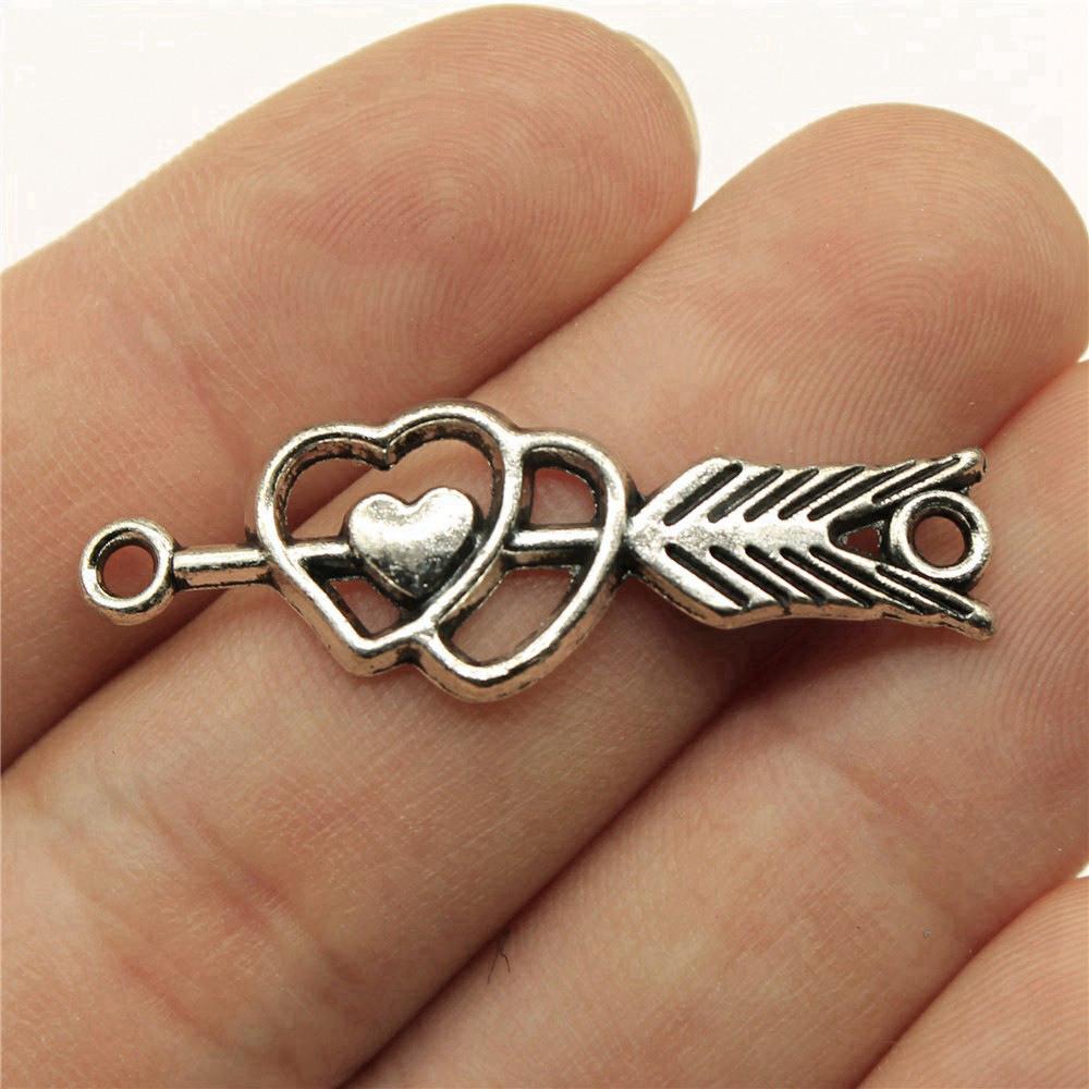 Heart Connectors Love Symbol Antique Bronze Zinc Alloy Jewelry Making DIY Jewelry Making Style Pendant Connectors