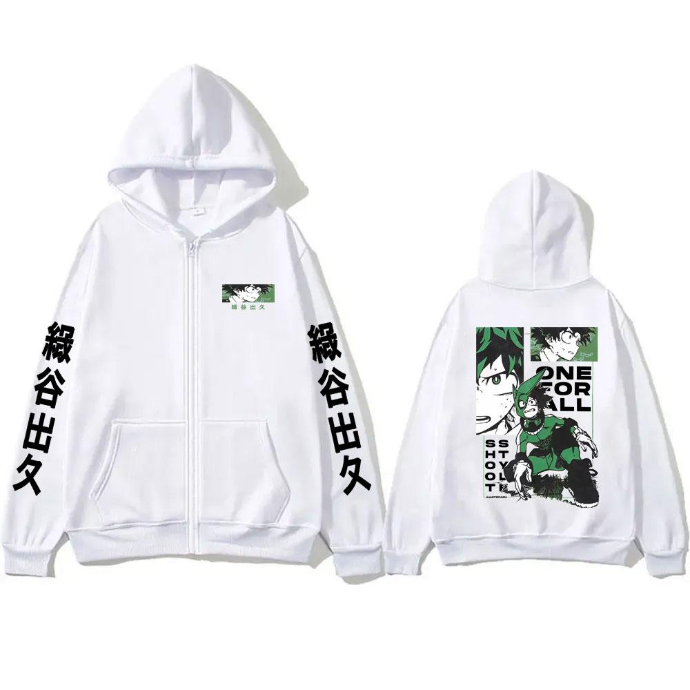 

Anime My Hero Academia Midoriya Izuku Zipper Hoodie Men Women Casual Vintage Zip Up Jacket Male Manga Cosplay Sweatshirt 3XL