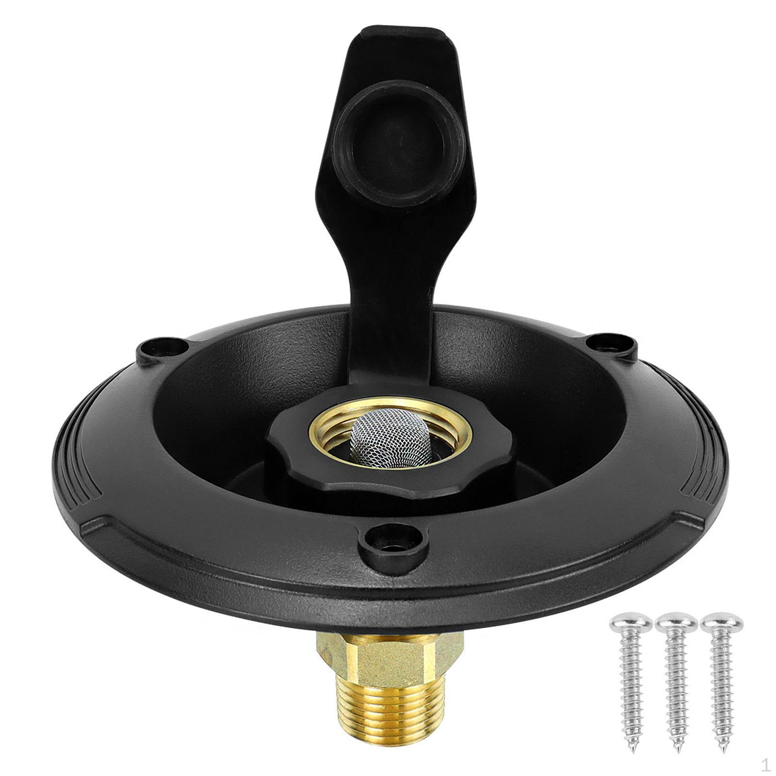 

1/2 NPT Male City Water Fill Flange Brass RV Fresh Inlet for Marine чёрный