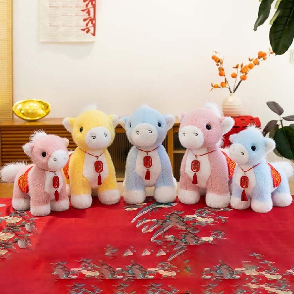Tassel Pendant Horse Plush Doll Creative Cartoon Steed Doll Zodiac Pony Figurine  Chinese New Year