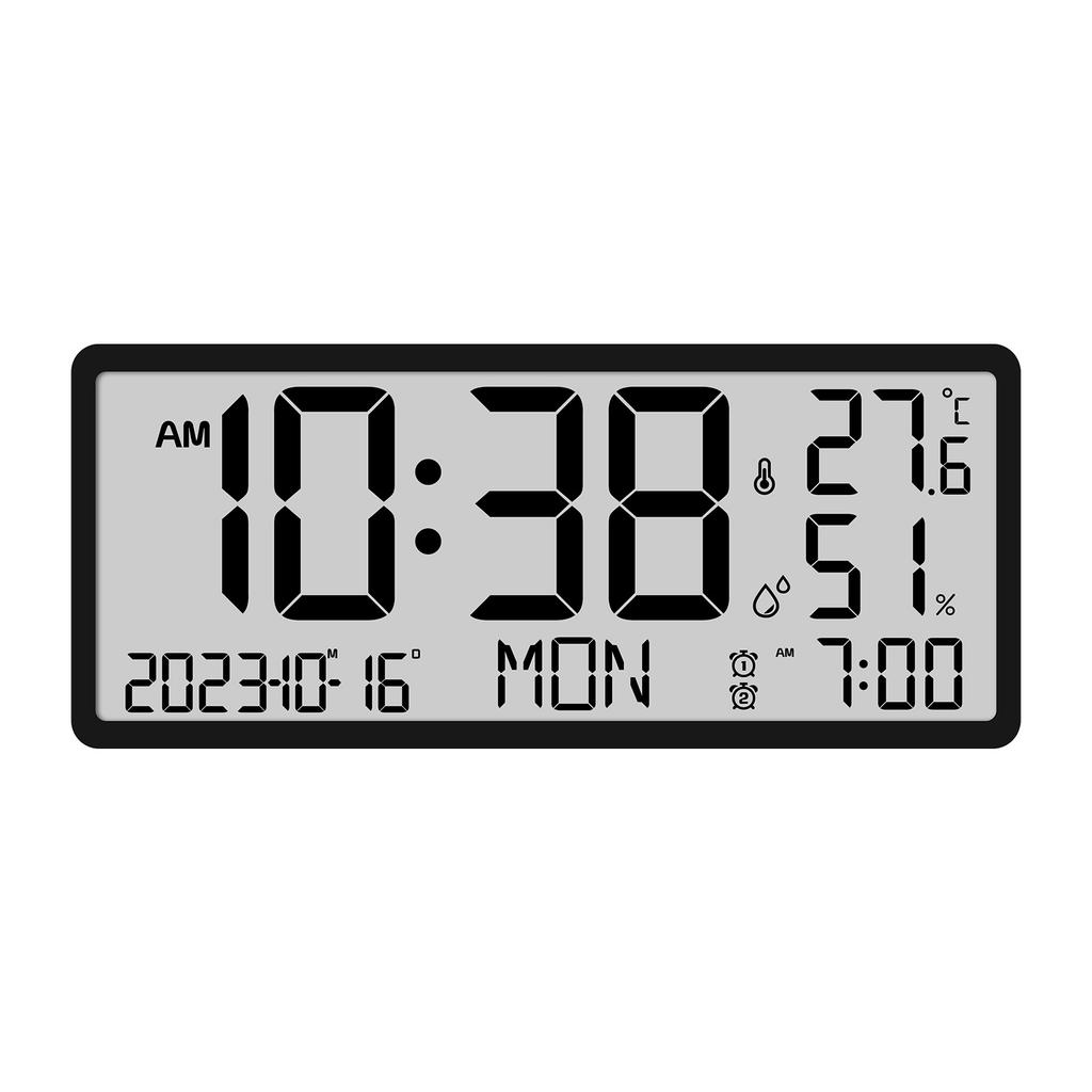 Creative LCD Multifunctional Wall Clock Living Room Clock Simple Modern Alarm Clock Large Screen New Electronic Clock