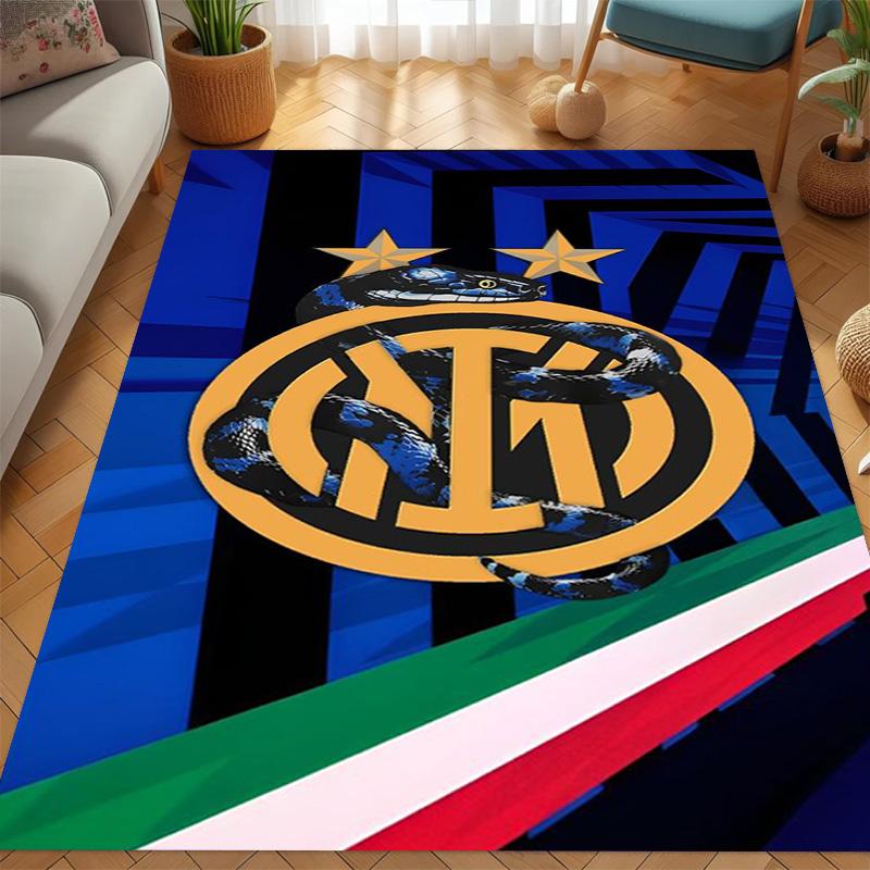Tappeto con Stemma Inter Milan Stampa Artistica Adatto a Tutte le Stagioni Arte Moda Decorazione per Dormitorio