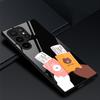 Cartoon Phone Case For Samsung Galaxy S22 Plus Ultra Cute Duck Glass Cases For Galaxy S20 Fe S21ultra S23plus S21fe Black Cover