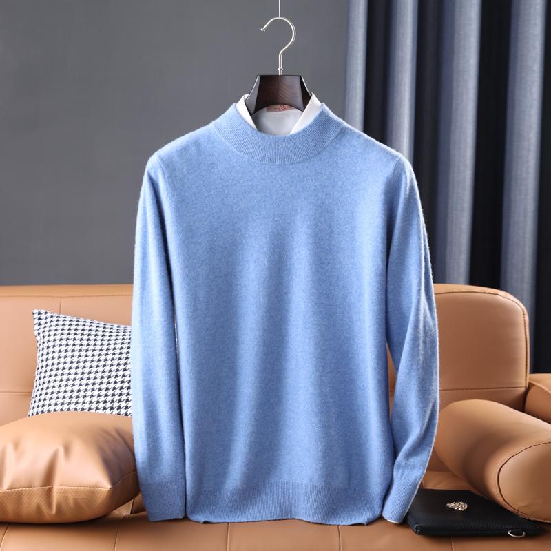 Men Sweater 100% Wool Turtleneck Knit Pullover Winter Soft Warm Wool Jumpers Man Knit Tops Long Sleeve