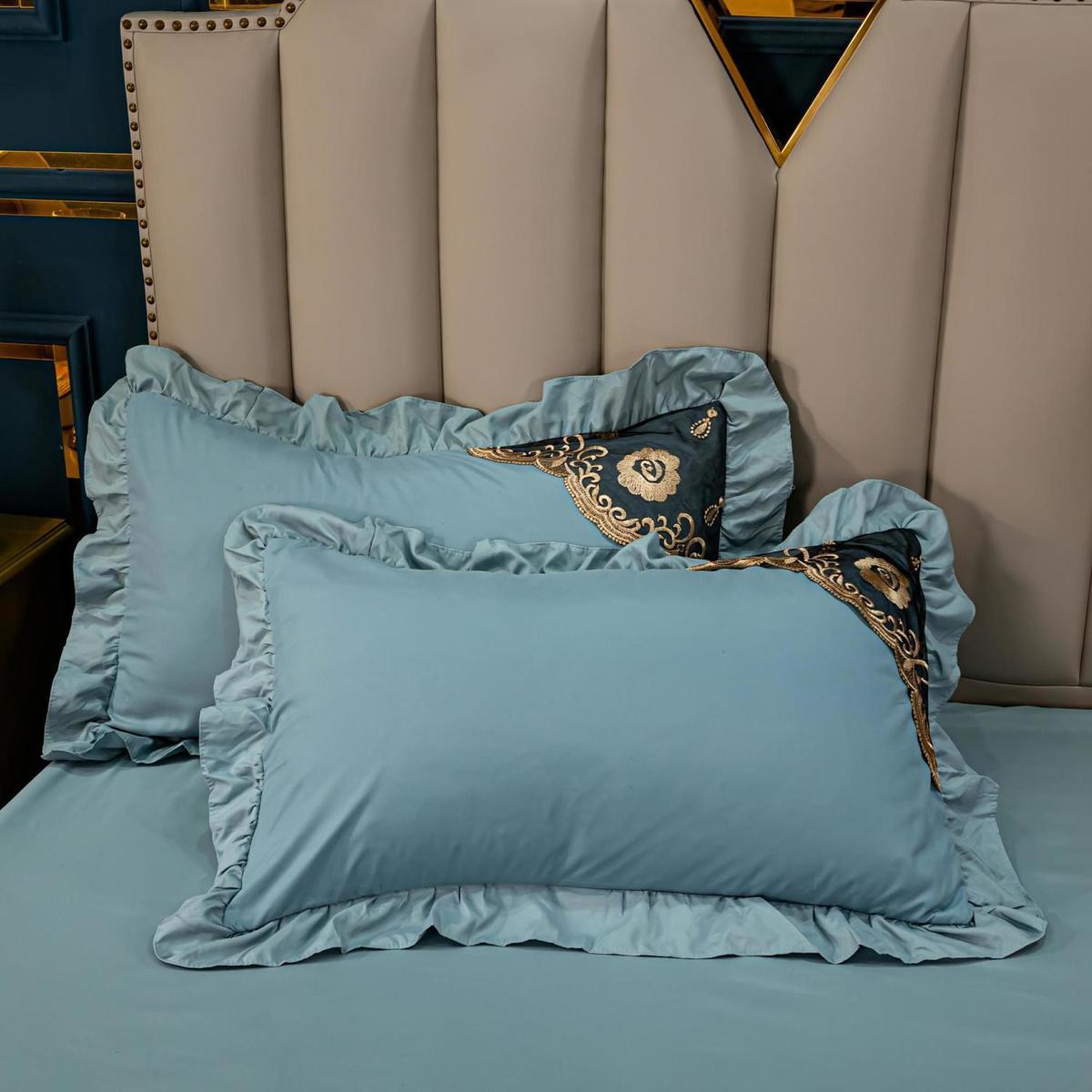 

Наволочка для свадебной спальни, наволочка для подушки, роскошное кружево, лето, дышащее, простое, мягкое, удобное, уютное, для пар, вышивка 48x74 см 48x74cm