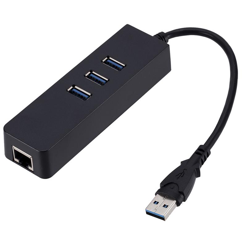 3 Ports Usb 3.0 Gigabit Ethernet Lan Rj45 Network Adapter Hub To 1000Mbps