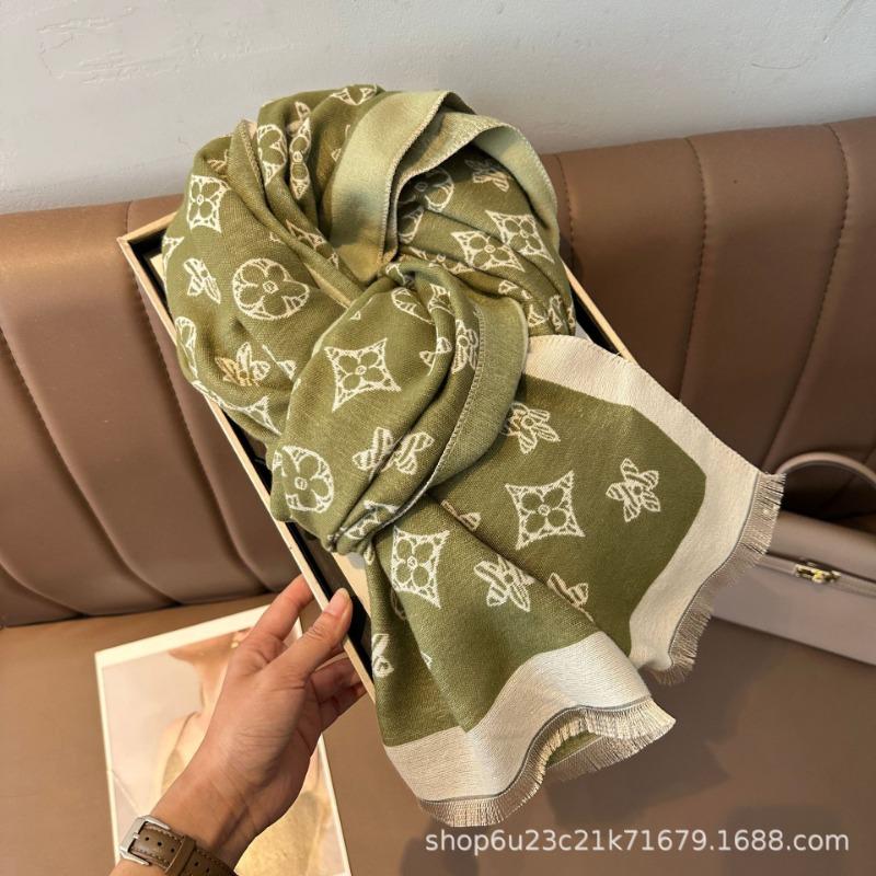 Lucky Clover Faux Cashmere Scarf Warm Winter Neckwear For Women