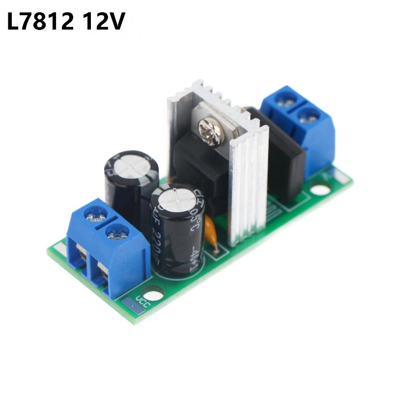 L7805 L7812 Step Down Power Supply Module 5V 12V Voltage Regulator Board With Heat Sink For Diy Electronics Projects