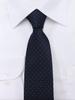 [Michiko London] Brand Necktie, Made In Japan, 100% Silk, Jacquard Weave, Pin Dot Pattern (Pattern A: Navy)