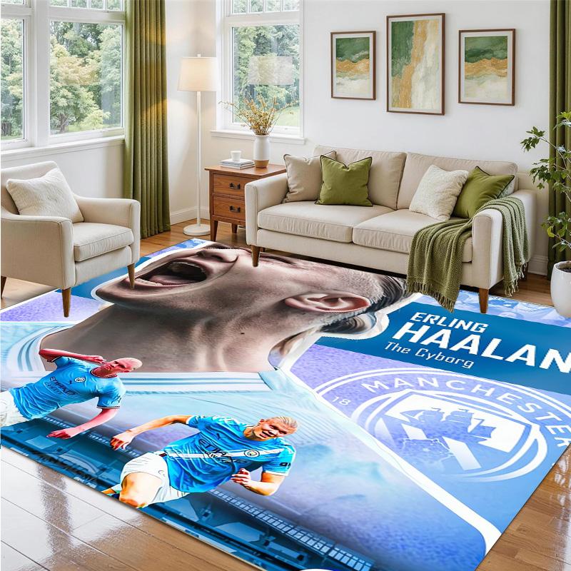 Erling Haaland Design Kristall-Samt-Teppich Weiche Dekorationsmatte für Schlafzimmer Eingang