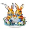 Пасхальный кролик, украшение 2D, плоское акриловое украшение, мультяшный красочный пасхальный кролик, яйцо, настольное украшение для пасхального каминного стола, центральное украшение