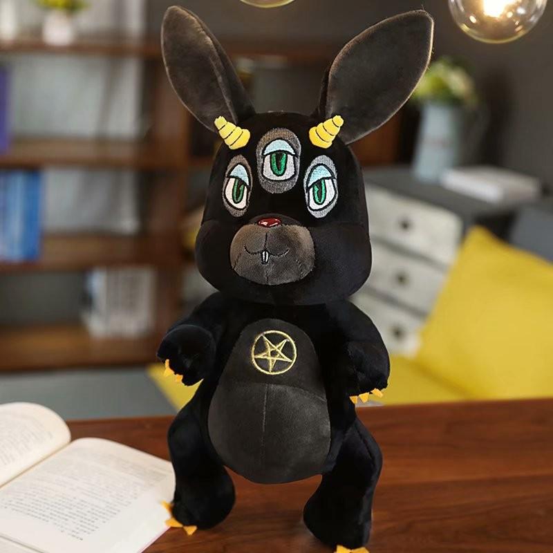 Plush Dark Stufffed Toy Black Elephant Hydra Figure Three Eyed Rabbit Dolls