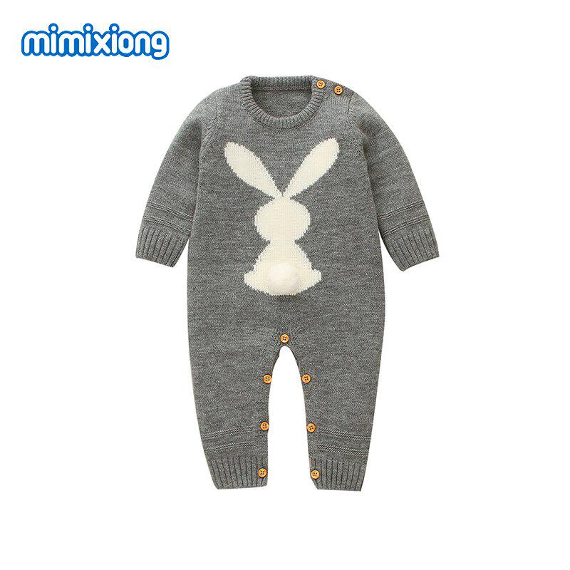 Mamelucos de bebé de punto de conejo, monos para niños y niñas