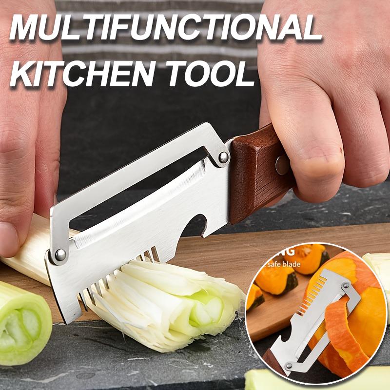 Stainless Steel Vegetable Peeler with Wooden Handle 3-in-1 Fruit Potato Peeler with Bottle Opener Kitchen Peeling Cooking Tools7