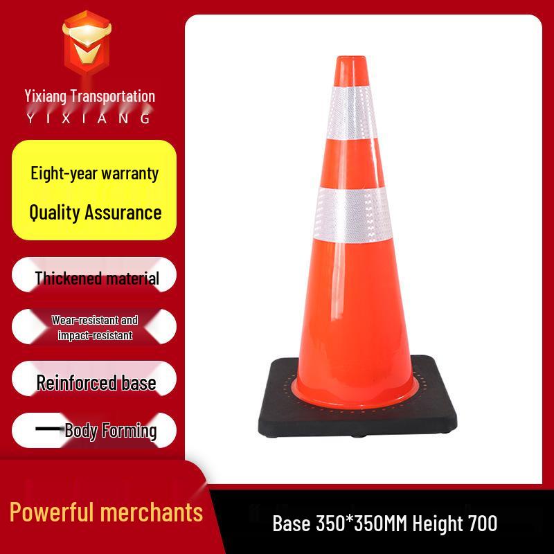 Reflective PVC Traffic Safety Cone - Portable Cone-Shaped Barrier for Road Construction and Anti-collision