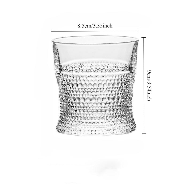 

320ml/300ml European Style Bar Cold Drink Mug Wine Glass Transparent Brandy Glass Party Foreign Wine Glass Embossed Beverage Cup 1pcs
